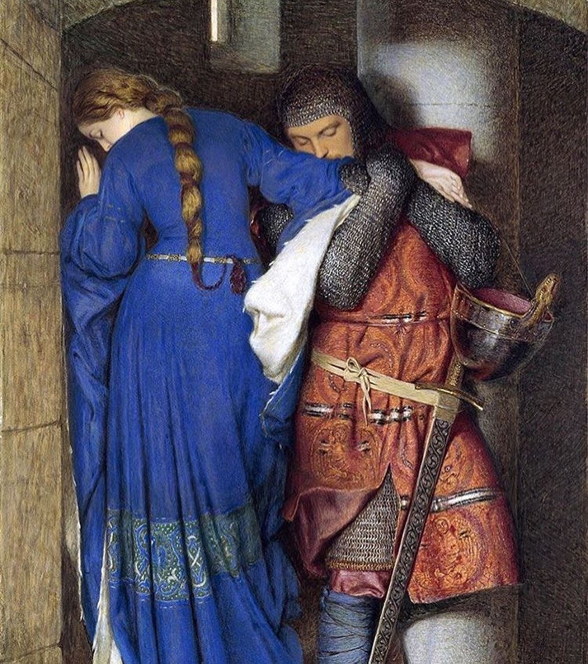 Europe Art Treasures ⠀ ⠀ ⠀ ⠀ ⠀ ⠀ ⠀ ⠀ ⠀ ⠀ ⠀ ⠀  Treasure: 👉 Hellelil and Hildebrand, the Meeting on the Turret Stairs - 1864 Artist: 🇮🇪 Frederic William Burton  Where:📍#Dublin - National Gallery of Ireland  Photo: 📸 @nationalgalleryofireland  Tag: 🔑#europe_treasures  Family: 👉 @tesori_italiani 👉 @wonderfulvenice 🔹🔸🔹🔸🔹🔸🔹🔸🔹🔸🔹🔸🔹🔸🔹🔸🔹 “Hellelil and Hildebrand, the Meeting on the Turret Stairs” is a watercolour on paper (95x60 cm) by Irish painter Frederic William Burton, made in 1864 and housed at the National Gallery of Ireland. The subject is taken from a medieval Danish ballad translated by Burton’s friend Whitley Stokes in 1855, which tells the story of Hellelil, who fell in love with her personal guard Hildebrand, Prince of Engelland. Her father disapproved of the relationship and ordered her seven brothers to kill the young prince. Burton chose to imagine a romantic moment from the story before the terrible end: the final meeting of the two lovers. Although he never painted in oils, the intensity of hue is similar to that of an oil painting. The precise layering of watercolour reflects his early training as a miniaturist. 🔹🔸🔹🔸🔹🔸🔹🔸🔹🔸🔹🔸🔹🔸🔹🔸🔹 ⠀ ⠀⠀⠀⠀🏛 Share our Wonderful Heritage 🏛 🔹🔸🔹🔸🔹🔸🔹🔸🔹🔸🔹🔸🔹🔸🔹🔸🔹 #watercolour #europeanart #artists #paintings #irish #eire #painting #ireland #irishartist #irishart #williamleech #peinture #burton #love #earlycentury #portrait #museum #green #cork #pintor #pintura #portrait #nightscape #ireland🍀 Photo by Europe Art Treasures in National Gallery of Ireland with @nationalgalleryofireland, and @europe_treasures. 이미지: 사람 1명